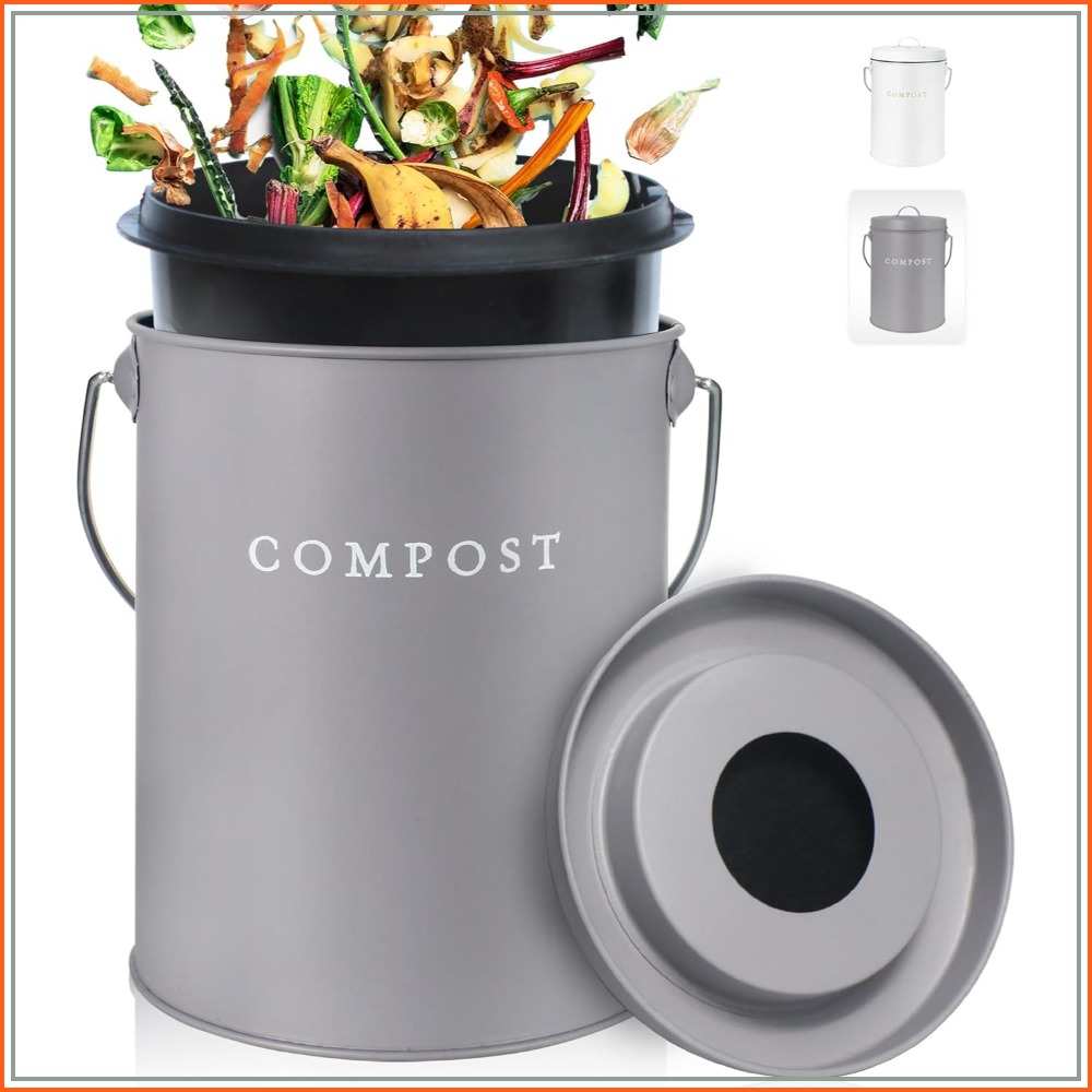 Compost Bin Countertop - Indoor Compost Bin Kitchen Odorless with