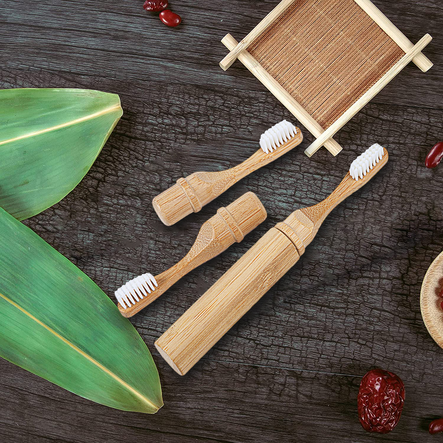 New  Bamboo Sleeve Toothbrush  - Bamboo Toothbrush Set ulasan dan harga