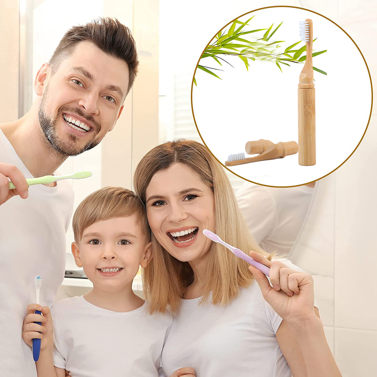 New  Bamboo Sleeve Toothbrush  - Bamboo Toothbrush Set ulasan dan harga