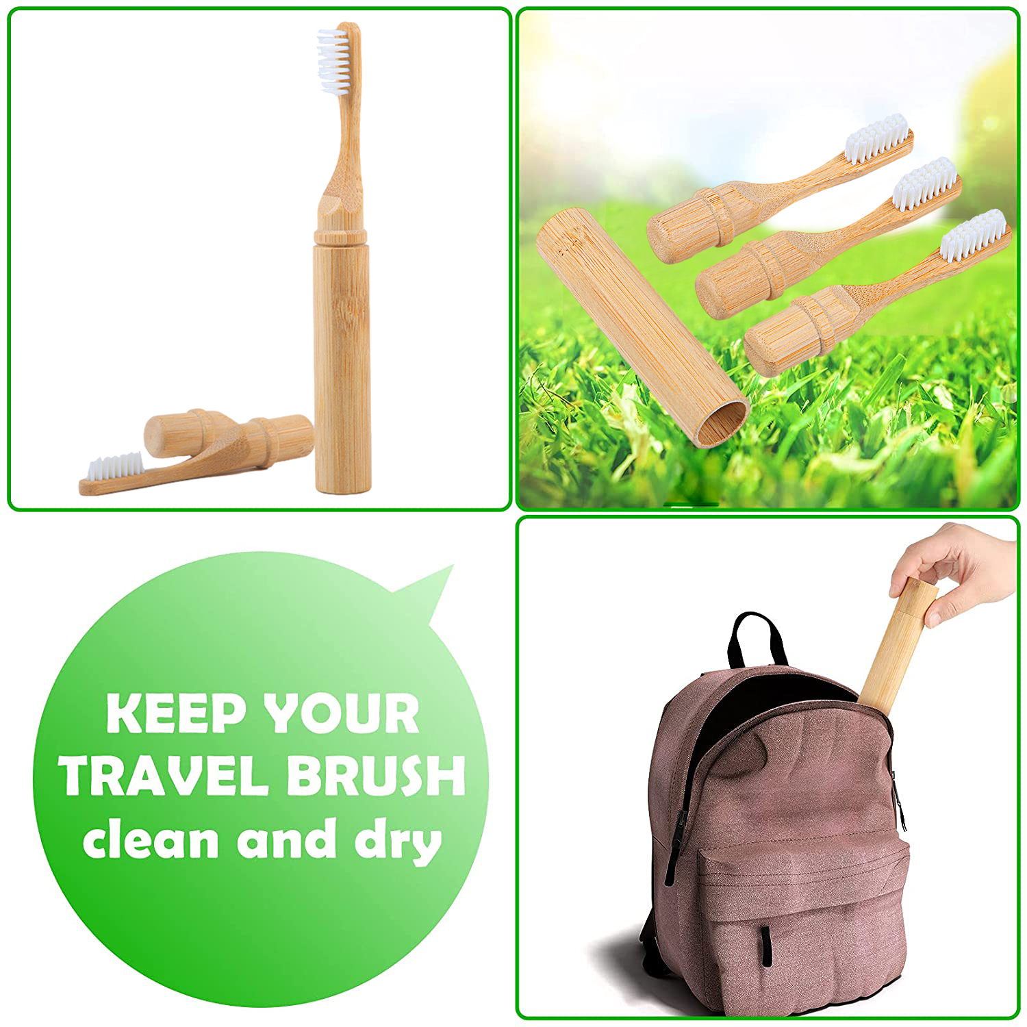 New  Bamboo Sleeve Toothbrush  - Bamboo Toothbrush Set ulasan dan harga