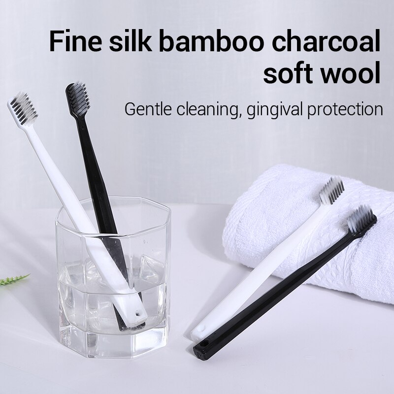 10PC Bamboo Charcoal Brush Sil - Bamboo Toothbrush Set ulasan dan harga