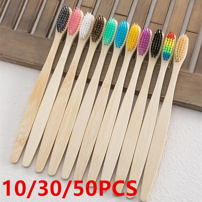 10 Pack Natural Bamboo Toothbr - Bamboo Toothbrush Set ulasan dan harga