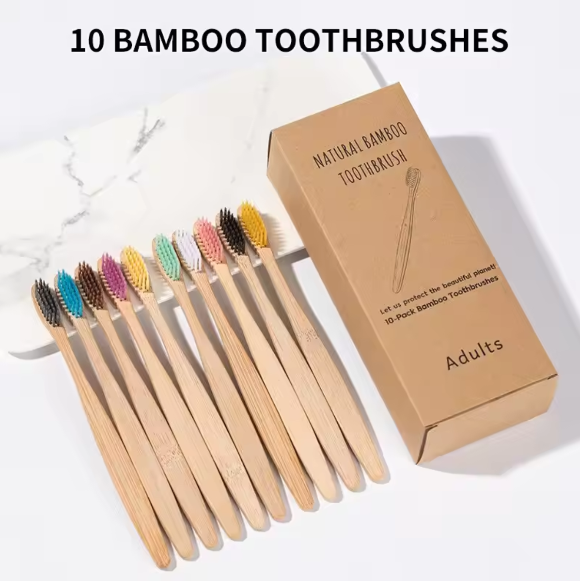 Single Cowhide Wrapped Bamboo  - Bamboo Toothbrush Set ulasan dan harga