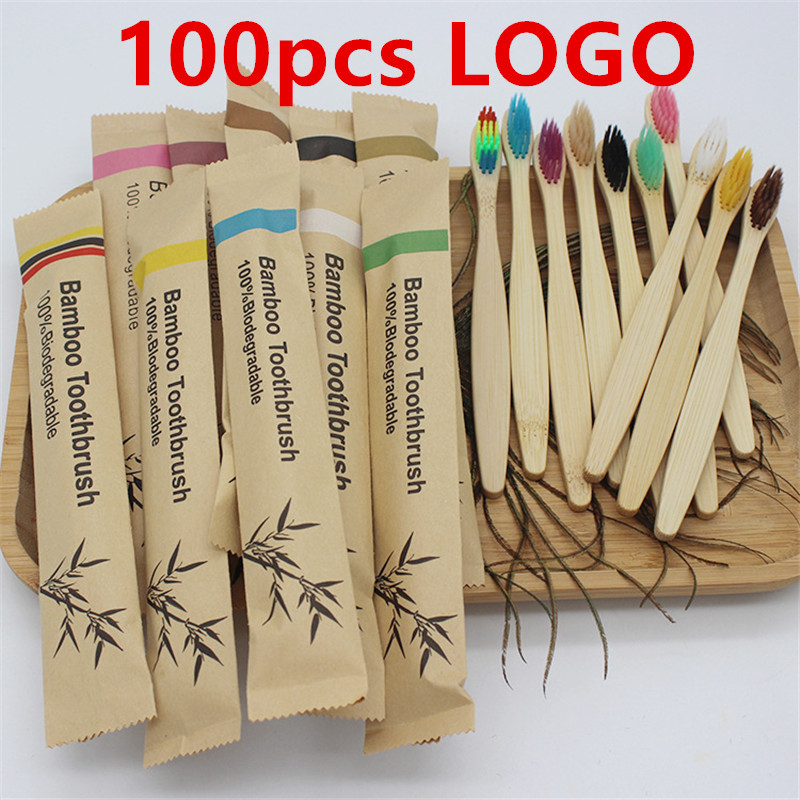 50/100Pcs Customisable Logo So - Bamboo Toothbrush Set ulasan dan harga