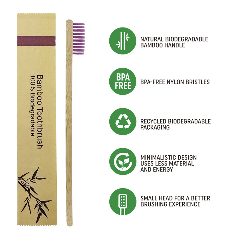 50/100Pcs Customisable Logo So - Bamboo Toothbrush Set ulasan dan harga