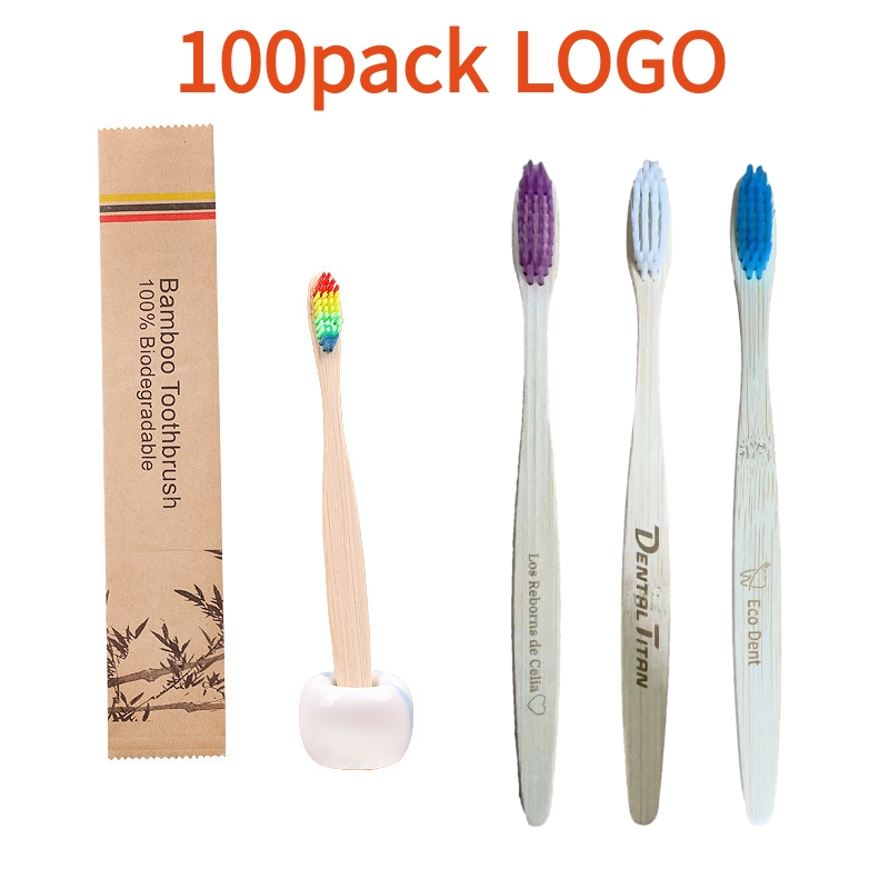 100pcs Customized Logo Kids Ba - Bamboo Toothbrush Set ulasan dan harga