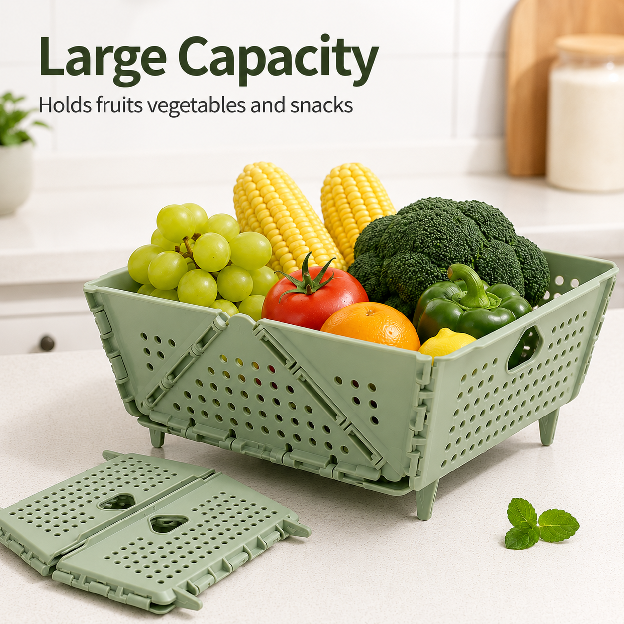 Foldable Fruit Basket Plastic  - Compost Bin Countertop ulasan dan harga