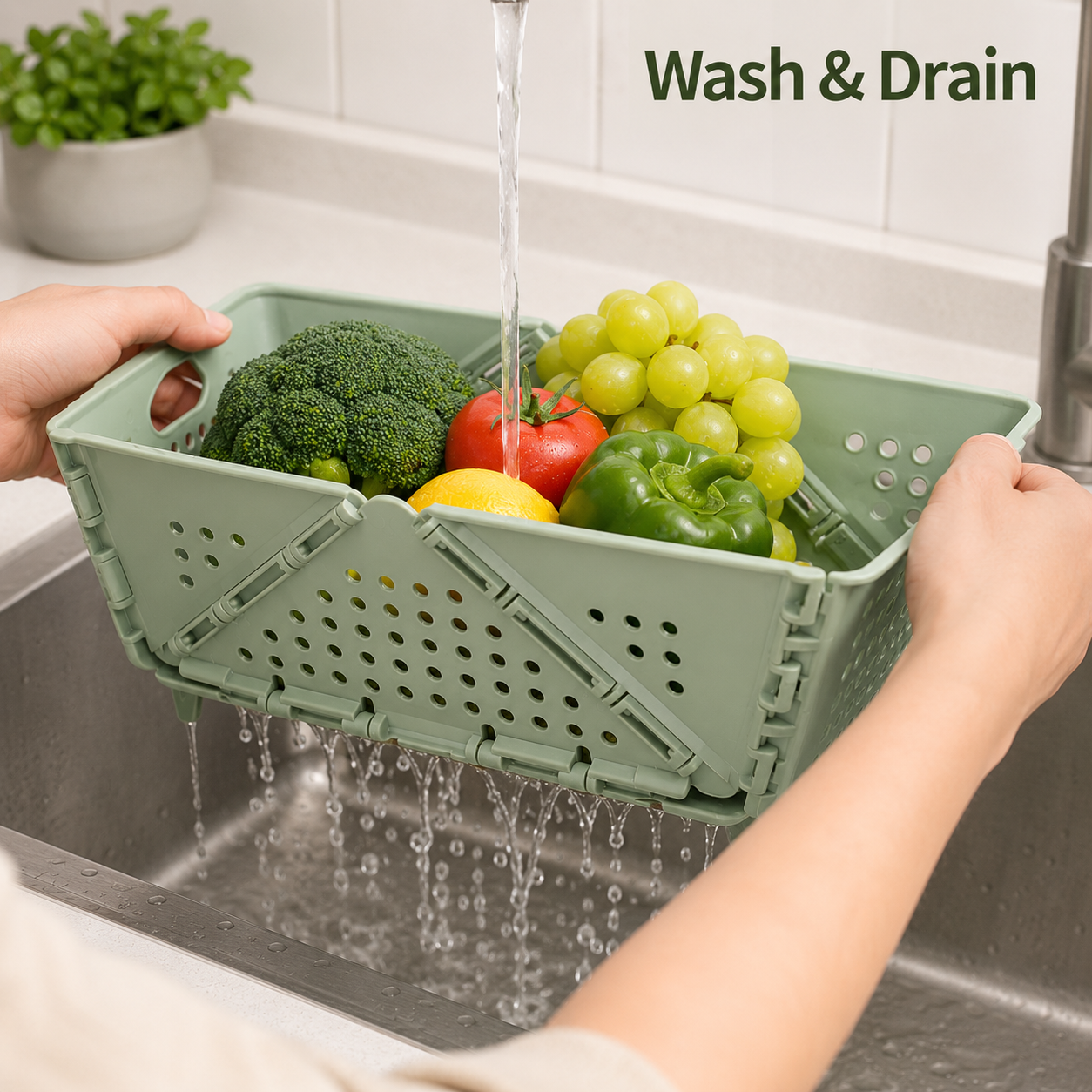 Foldable Fruit Basket Plastic  - Compost Bin Countertop ulasan dan harga
