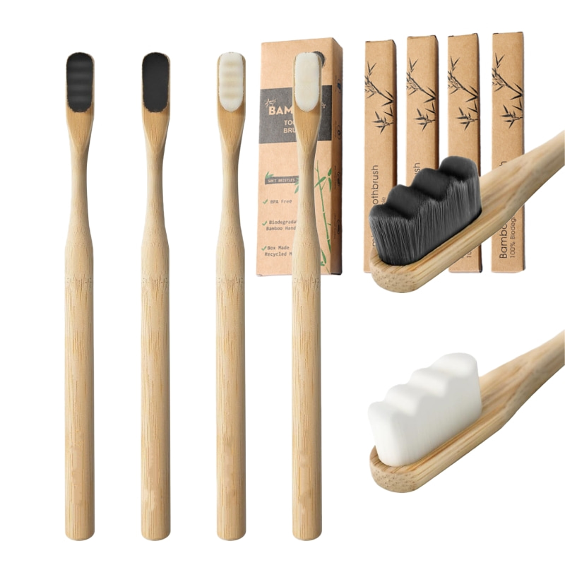 4 Pcs Micro-Nano Bamboo Toothb - Bamboo Toothbrush Set ulasan dan harga