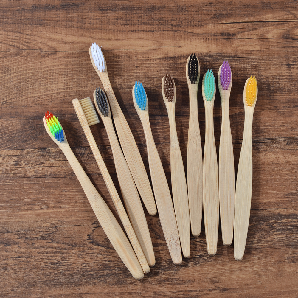 10Pcs Colorful Toothbrush Natu - Bamboo Toothbrush Set ulasan dan harga