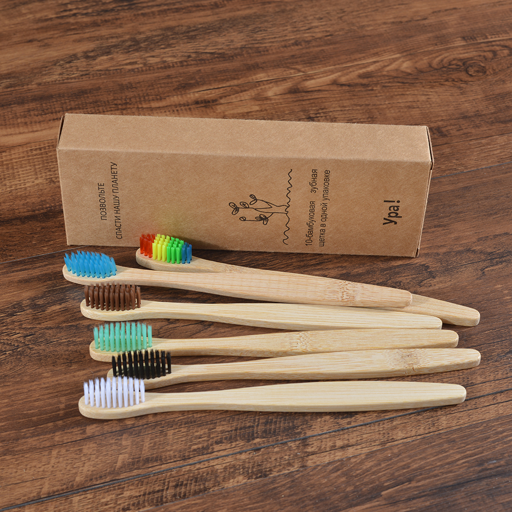 10Pcs Colorful Toothbrush Natu - Bamboo Toothbrush Set ulasan dan harga