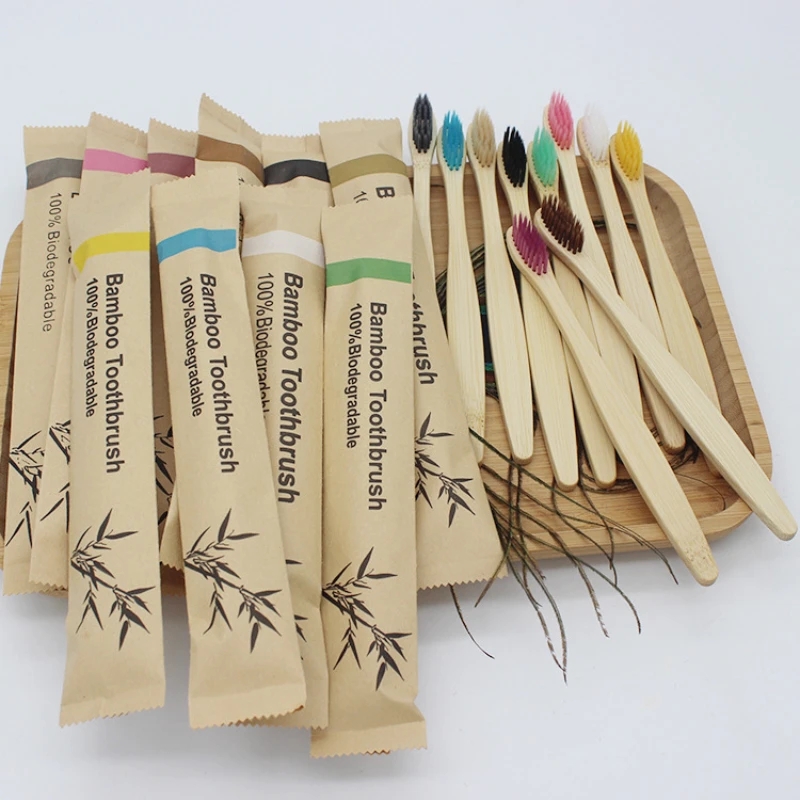 Bamboo Toothbrushes 100Pcs Eco - Bamboo Toothbrush Set ulasan dan harga