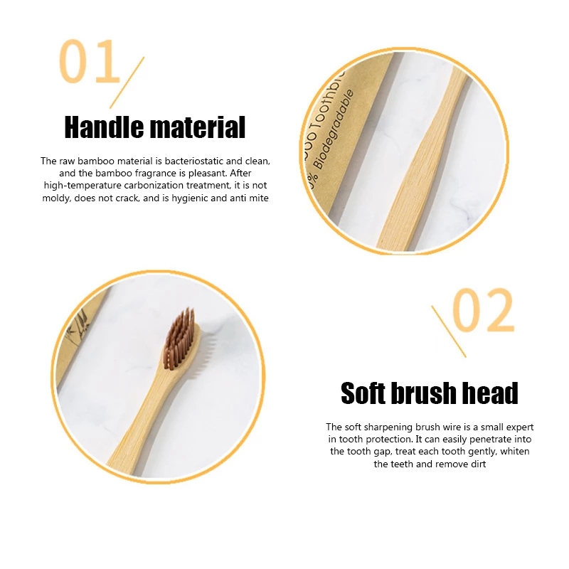 Bamboo Toothbrushes 100Pcs Eco - Bamboo Toothbrush Set ulasan dan harga