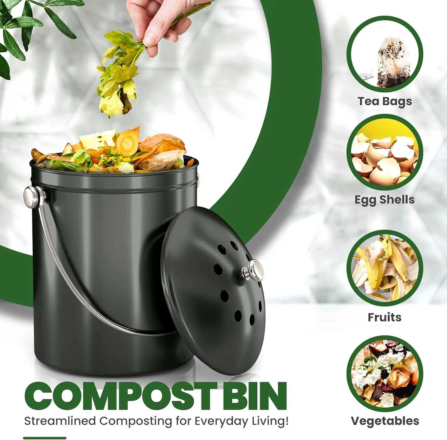 Kitchen Compost Bin for Kitche - Compost Bin Countertop ulasan dan harga